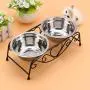 Maxmartt Pet Feeder,Stainless Steel Double Dog Cat Food Water Bowls Feeder Dishes Shelf Stand Maxmartt Pet Feeder,Stainless Steel Double Dog Cat Food Water Bowls Feeder Dishes Shelf Stand