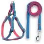 Bagoo Pets - Dog Harness & Dog Leash Collar for Small, Medium and Large Dogs - Adjustable & Durable Denim Dog Accessories - No Choke No Pull Gentle Dog Vest and Dog Collar - Perfect for Training Pet