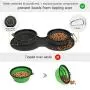 WINSEE Collapsible Dog Bowls with Mat, Portable Foldable Travel Bowls for Cats Dogs, Expandable Cup Dish, No Spill Non-Skid Silicone Pet Food&Water Feeder Bowl with Free Frisbee&Carabiner, for Outdoor