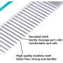 Piepea Pet Comb, Stainless Steel Teeth Comb for Dogs & Cats, Pet Hair Comb for Home Grooming Kit, Removes Knots, Mats and Tangles, 7 1/4''