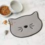 Bone Dry Embroidered Microfiber Cat Shape Pet Food