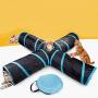 ocijf179 Cat Crinkle Sound 4-Way-Out Tunnel Collapsible Game Pet Nest Supplies with Ball