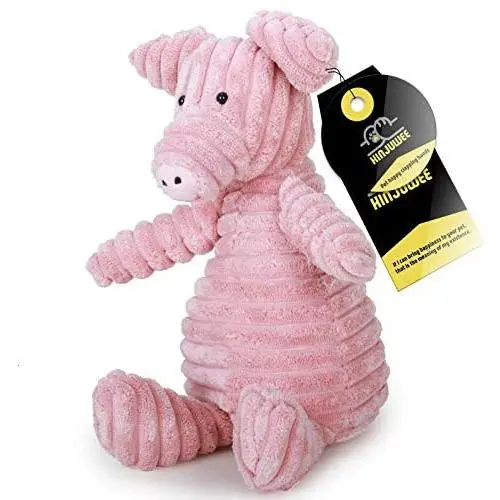 KINJUWEE Squeak Dog Chew Toys Durable Soft Dog Plush Toys for Small Medium Large Dogs Indestructible Stuffed Corduroy Pet Toys for Clean Dogs Teeth,Pig,Pink KINJUWEE Squeak Dog Chew Toys Durable Soft Dog Plush Toys for Small Medium Large Dogs Indestructible Stuffed Corduroy Pet Toys for Clean Dogs Teeth,Pig,Pink