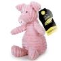 KINJUWEE Squeak Dog Chew Toys Durable Soft Dog Plush Toys for Small Medium Large Dogs Indestructible Stuffed Corduroy Pet Toys for Clean Dogs Teeth,Pig,Pink