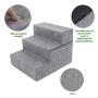 Made in USA Foldable Pet Steps/Stairs with CertiPUR-US Certified Foam for Dogs and Cats by Best Pet Supplies - Gray Linen