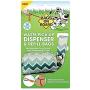 Bags on Board Dog Poop Bags Dispenser with 14 Refill Bags | Attaches to Most Leashes, Green Chevron