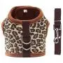 Pet Dog Harness Soft Comfortable Adjustable Strong Dog Harness for Small Medium Large Dog Cat Leash Harness PY0030 Leopard 24x7.5 cm