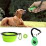 URBEST Silicone Collapsible Dog Bowls, Portable Travel Pet Bowls with Carabiner,Food Water Feeding, Bonus Gift of 1Pcs Dog Training Clickers