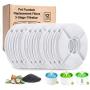 YAMOZOM Replacement Filters for Cat Fountain - 12Pcs, Cat Water Fountain Filter,Triple Activated Carbon Filtration System Filters for 54oz/1.6L Automatic Pet Water Fountain Filte