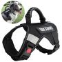 PET OPT Service Dog Vest Harness with Handle Classic Black No Pull Gentle,Adjustable Dog Vest Reflective Easy for Walking Training