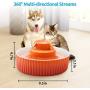 VinDox Ceramic Cat Fountain, 2.1L Pet Drinking Fountain for Cat and Dog, Cat Fountain Porcelain, Cat Water Dispenser with 3 Activated Carbon Filter and Sponge Foam Pre-Filter(Orange)