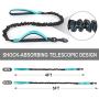 Short Dog Leash with Padded Handle, Bungee Dog Leash Shock Absorbing, Nylon Reflective Pet Leashes for Walking, Dog Lead for Medium & Large Dogs