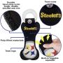 Pets First NFL Pittsburgh Steelers Dental Dog TUG Toy with Squeaker. Tough PET Toy for Healthy Fun, Teething & Cleaning Pets Teeth & Gum, Team Color, one Size (PIT-3310)