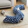 WESTERN HOME WH Cat Tunnel Bed with Soft Mat, Cat Tunnel Toys with Peephole Fun Ball, Cat Tube Bed Tunnel Collapsible 3 Way Kitty Toys for Indoor Pet Kittens, Removable and Washable Dog Cat Maze