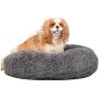 Alpha Paw Cozy Calming Dog Bed for Small Dogs - Comfy, Anti Anxiety Plush Dog Bed - Puppy Round Cuddler Pillow - Fluffy Warm Donut Dog Bed, Ultra Soft Vegan Fur Pet Beds