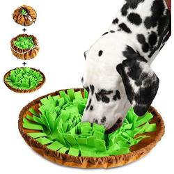 TOPNEW Pet Snuffle Bowl Mat - Indoor Outdoor Dog Puzzle Toys for Boredom, Dog Treat Dispenser Encourage Natural Foraging Skills for Stress Relief