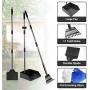Dog Pooper Scooper with 2 Pack Pet Grooming Gloves, Poop Scooper for Large and Small Dogs with Long Handle, Metal Pet Poop Tray and Rake Set for Dirt, Gravel, Lawns, Grass