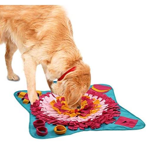 cocopet Dog Snuffle Mat Treat Potable Puzzle Slow Food Feeding Nosework Training Toy Non Slip Sniffing Relieve Stress Games No Choking Pet Bowl Machine Washable for Cat Puppy Doggie and Medium Dogs