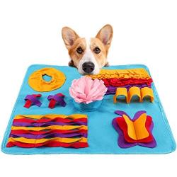 HALOViE Dog Puzzle Mat, Pet Mental Stimulation Toys Snuffle Treat Mat Slow Feeder Sniffing Pad Nosework Activity Blanket 28 x 20 Inch