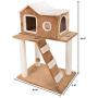 3 Tier Cat Tree- Plush Multilevel Cat Tower with Scratching Posts, Climbing Ladder, Cat Condo and Hanging Toy for Cats and Kittens By PETMAKER (34.5Â”)