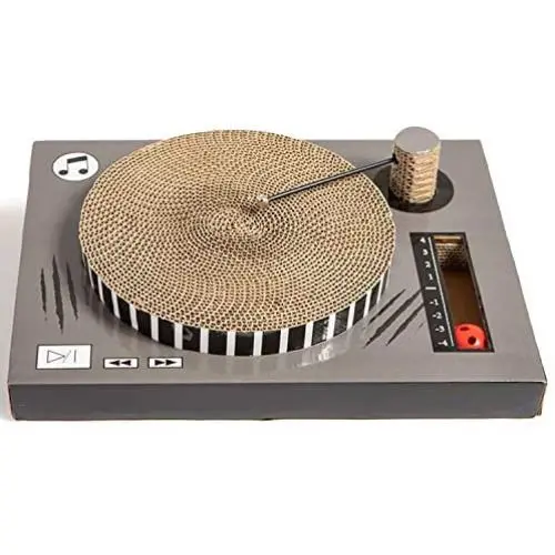 NANDOG Corrugated Cardboard Cat Scratcher Scratching Pad Record Player NANDOG Corrugated Cardboard Cat Scratcher Scratching Pad Record Player
