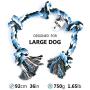 KILIKI Dog Rope Toys for Aggressive Chewers: 3 Feet 5 Knots Indestructible Dog Chew Toys Tough Nature Cotton for Medium and Large Breed