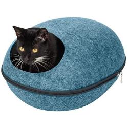 Furhaven Pet - Ottoman and Footstool Living Room Pet House, Felt Cubby Cat Cave Hideaway, and Height Adjustable Kitchen Feeder Stand for Cats and Dogs - Multiple Sizes, Styles, and Colors