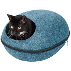 Furhaven Pet - Ottoman and Footstool Living Room Pet House, Felt Cubby Cat Cave Hideaway, and Height Adjustable Kitchen Feeder Stand for Cats and Dogs - Multiple Sizes, Styles, and Colors