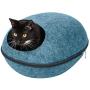 Furhaven Pet - Ottoman and Footstool Living Room Pet House, Felt Cubby Cat Cave Hideaway, and Height Adjustable Kitchen Feeder Stand for Cats and Dogs - Multiple Sizes, Styles, and Colors