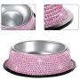 SAVORI Bling Dog Bowls Pink, 640ML Handmade Bling Rhinestones Stainless Steel Pet Bowls Double Food Water Feeder for Puppy Cats Dogs - Set of 2 SAVORI Bling Dog Bowls Pink, 640ML Handmade Bling Rhinestones Stainless Steel Pet Bowls Double Food Water Feeder for Puppy Cats Dogs - Set of 2