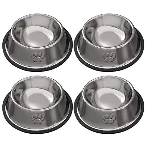 Rapsrk Stainless Steel Dog Cat Bowls for Small/Medium/Large Dogs,Cat Kitten Rabbit Dish with Rubber Base , Pets Feeder Bowl and Water Bowl Perfect Choice (4Pack) Rapsrk Stainless Steel Dog Cat Bowls for Small/Medium/Large Dogs,Cat Kitten Rabbit Dish with Rubber Base , Pets Feeder Bowl and Water Bowl Perfect Choice (4Pack)