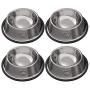 Rapsrk Stainless Steel Dog Cat Bowls for Small/Medium/Large Dogs,Cat Kitten Rabbit Dish with Rubber Base , Pets Feeder Bowl and Water Bowl Perfect Choice (4Pack)