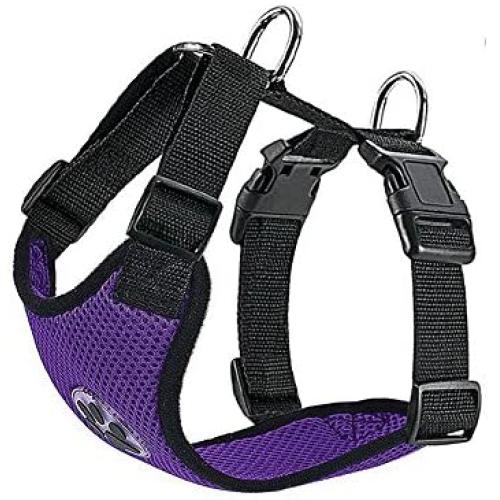 SlowTon Dog Harness, Pet Vest Harness for Dogs Safety in Car Adjustable Neck and Chest Strap Breathable Soft Fabric Multifunctional Vest with Quick Release for Travel Walking Daily Use