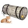 Japanese Style Collapsible Printed Cat Tunnel with Ball Rolling Ground Chinchilla Drilling Holes Pet Supplies Cat Toys