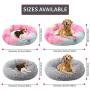 Hopeseily Dog Round Beds Comfortable Donut Dog Bed for Large Medium Dogs, Anti-Slip, Waterproof Base, Machine Washable, Faux Fur Cushion Bed