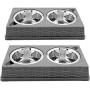 Iconic Pet Colour Splash Designer Rattan Pet Double Diner (Set of 2)
