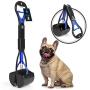 DEGBIT Non-Breakable Pet Pooper Scooper for Large and Small Dogs, Long Handle Portable Dog Pooper Scooper, High Strength Materials & Durable Spring, Easy to Use, Great for Lawns, Grass & Gravel (Blue)