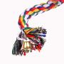 Spiral Parrot Cotton Rope with Bells, Bird Exercise Bungee Climbing Ropes Toy, Length 59inch(1.5M) Rainbow