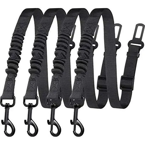 Weewooday 4 Pieces Dog Seat Belt Harness Pet Car Seat Belts Dog Vehicle Seat Belt Dog Safety Leads with Elastic Bungee Buffer, Adjustable Pet Seat Belt for Cats and Dogs for Most Cars Weewooday 4 Pieces Dog Seat Belt Harness Pet Car Seat Belts Dog Vehicle Seat Belt Dog Safety Leads with Elastic Bungee Buffer, Adjustable Pet Seat Belt for Cats and Dogs for Most Cars