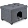 Pawristocrat Unique Multifunctional Pet House Ottoman with Tray Table - Folding Footrest Seat - Large Cat Cube Condo - Cat Bed for Indoor Pets - Houses for Cats and Small Dogs with Fully Washable Mat