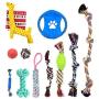 Sundrawy Dog Rope Toys Set for Puppies and Small Dog Chew Toys with Ball Bone Frisbee for Small Medium Breed Dog Teething Toys-Cotton (12 Pack, Small/Medium)