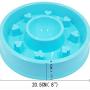 NACOCO Slow Feed Dog Bowl Rice Food and Water Bowls for Dog Cat Plastic Anti-Chock Pet Bowl Heart Shaped (Blue)