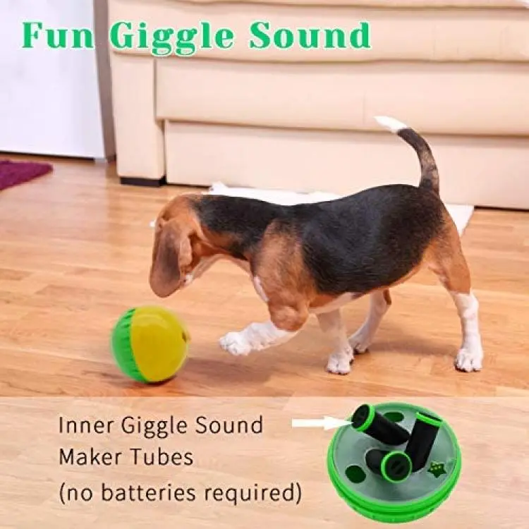 Dog Treat Ball 4.7, Giggle Mentally Stimulating Dog Toys Squeaky,  Interactive Dog Toys Puzzle, Wobble Wag Giggle Dog Ball IQ Capacity 200ML