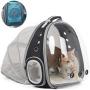 halinfer Back Expandable Cat Backpack, Space Capsule Transparent Pet Carrier for Small Dog, Pet Carrying Hiking Traveling Backpack