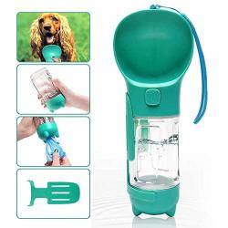 Senose Dog Water Bottles for Walking, Portable Pet Travel Dispenser with Drinking Bowl, Dog Cats Poop Bags Scooper Shovel, Leak Proof Puppy Water Bottle for Outdoor Hiking, Food Grade Plastic