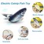 FUUPNN Interactive Electric Fish Cat Toys, 2 Pack Realistic Plush Simulation Flopping Moving Wagging Catnip Pets Pillow Toy, Supplies for Indoor Cats Motion Kitten Kitty Chew Bite Kicker Exercise