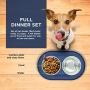 Bonza Double Cat Bowls, 12 Ounce Premium Stainless Steel Dog Bowls and Cat Food Bowls with Non-Spill Silicone Base for Small Dogs and Cats