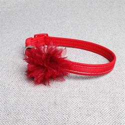 Axgo Adjustable Cute Kitten Puppy Collar with Ribbon Flower for Cats and Small Dogs