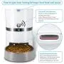 HoneyGuaridan Automatic Pet Feeder, Dogs, Cats, Rabbit & Small Animals Food Dispenser with Stainless Steel Pet Food Bowl, Portion Control and Voice Recording - Batteries and Power Adapter Support