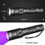 395nm UV Flashlight, COSMOING Rechargeable Black Light Flashlight, LED Flashlight 18650 Battery IP65 Water-resistant Pet Urine Detector for Dog Cat Stains, Scorpion, Bed Bug, Household